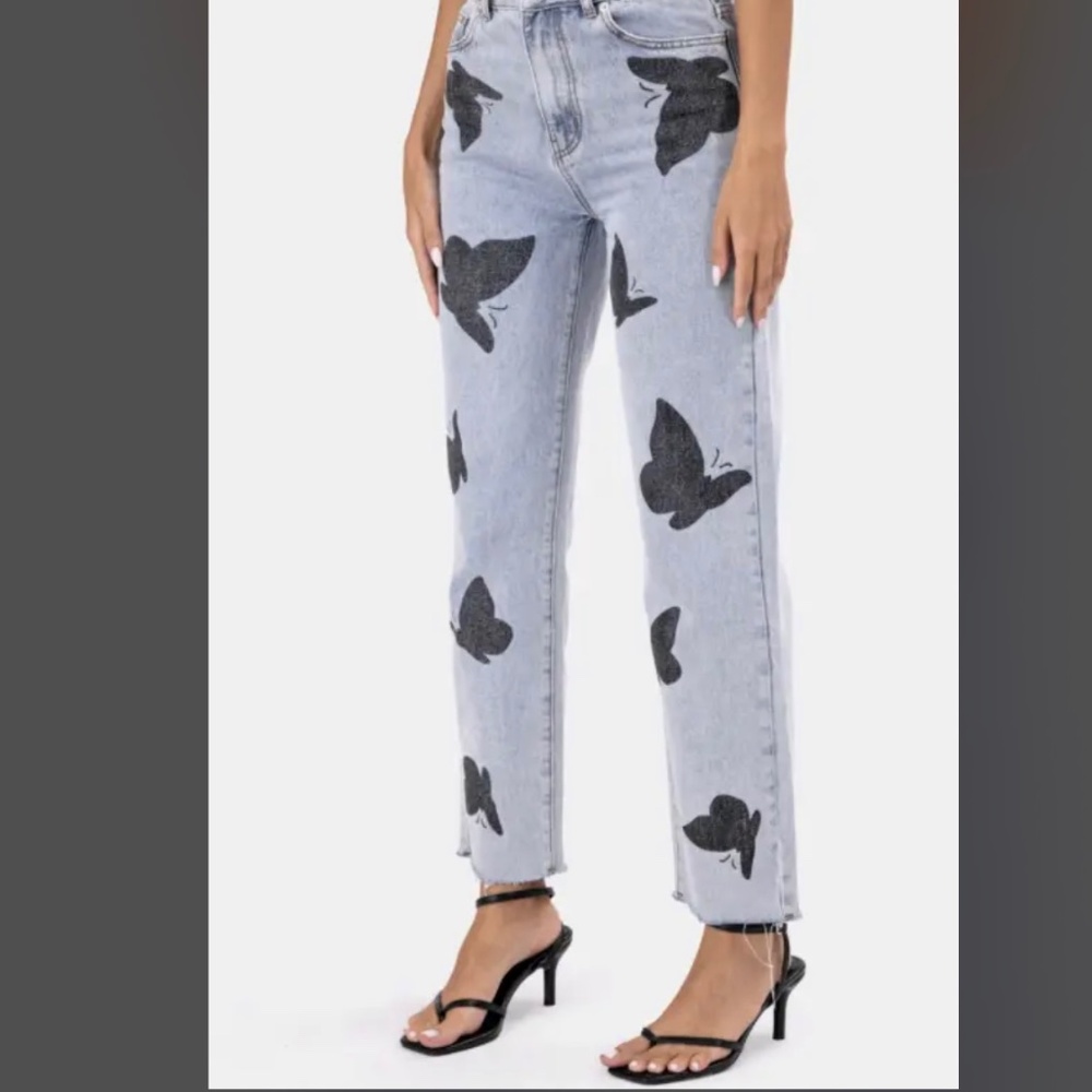 Adina XS jeans with butterflies